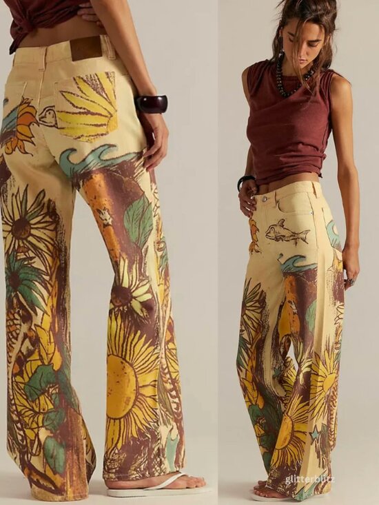 Free People Denim - Free People We The Free Tinsley Printed Jeans in Beach Scene